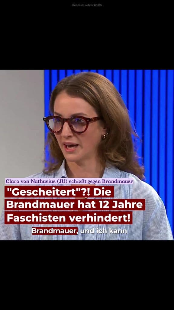 Die Brandmauer ist gescheitert? Nein! Seit 12 Jahren verhindert sie faschistische Regierungen auf Bundes- und Länderebene. Und wie Luisa Neubauer sagt: Es gehört einiges dazu, eifrig rechte Rhetorik und Programmpunkte zu übernehmen – aber dann die Schuld bei der Brandmauer zu sehen. Geht's noch?